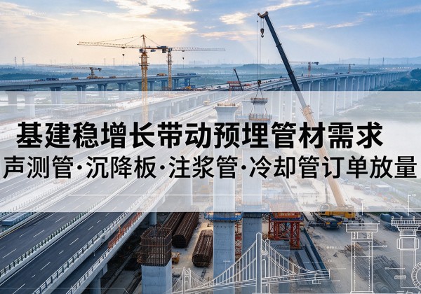 集美基建稳增长带动预埋监测管材需求，声测管、沉降板、注浆管订单持续放量